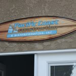 Custom Surfboard Sign for Pacific Coast Construction