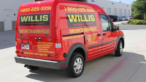 Vehicle Graphics on Ford Transit Connect for Willis Exterminators