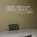 Frosted Vinyl Window Graphic Logo for Cross Prescott