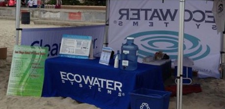 Eco Water Booth Display on Beach