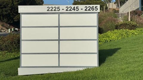 Carlsbad, CA Sign Shop Installs Custom Monument Signs for Management Company