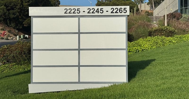 Carlsbad, CA Sign Shop Installs Custom Monument Signs for Management Company