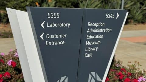 Carlsbad, CA Custom Parking Lot Directional Monument Sign from Sign Company